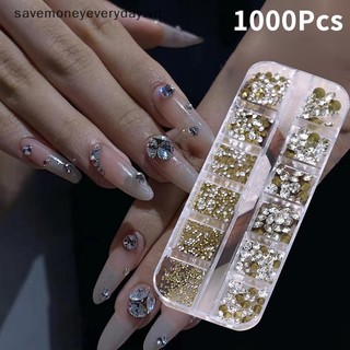 [savemoneyeveryday] 12 Lưới Kim Cương Giả Móng Tay Hỗn Hợp Đáy Sắc Nét Siêu Flash Móng Tay Nghệ Thuật Pha Lê Trang Trí Đá Quý Làm Móng Tay Đầu 3D [vn]