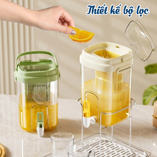 Bình Đựng Nước Tủ Lạnh Luxhome Có Vòi tích hơp khay lọc Trà và Trái Cây, Bình Nước Để Bàn Có Quai Cầm Dung Tích 2L