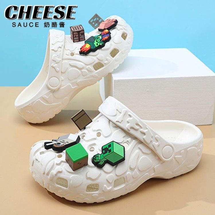 Dép Crocs cho trẻ em Minecraft, dép sandal cho bé trai, mùa hè 2025, dép đi biển mới cho trẻ lớn, chống mùi cho trẻ sơ sinh
