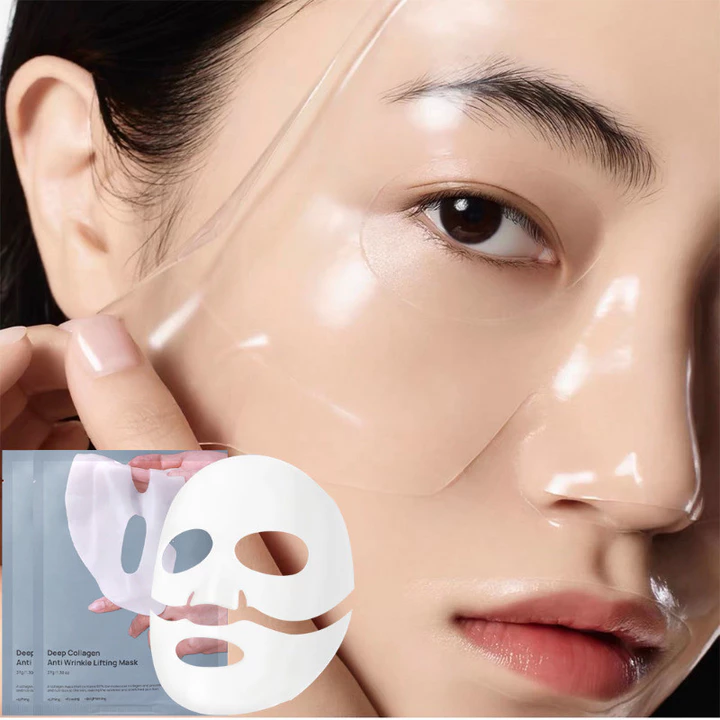 Mặt nạ Collagen sâu dành cho nữ - Mặt nạ da đàn hồi - Sản phẩm chăm sóc da mặt - Mặt nạ qua đêm hòa tan - Dưỡng ẩm, làm sáng, chống nhăn - Mặt nạ dạng chia