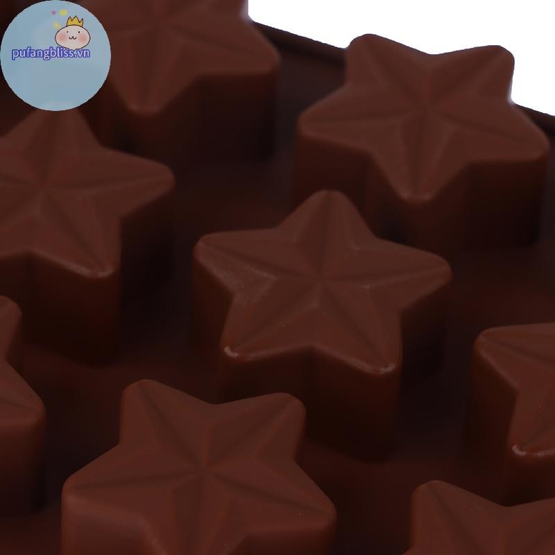 Pufangbliss Khuôn Socola Hình Ngôi Sao Sáp Tan Khuôn Kẹo Chống Dính Khuôn Socola Ba Chiều Fondant Nướng Bánh Hình VN