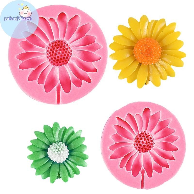 Pufangbliss Hoa Khuôn Silicon DIY Trang Sức Casg 3D Hình Hoa Nhựa Dính Khuôn Xà Phòng Làm Thủ Công Khuôn Trang Trí Nhà VN