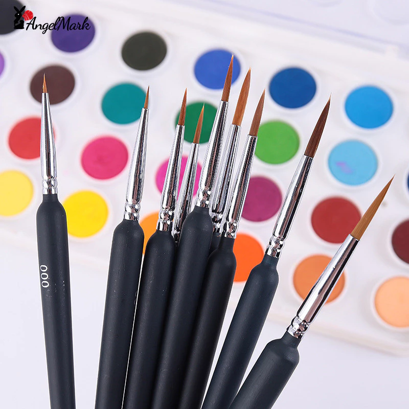 Sói Tóc Móc Dòng Bút Sơn Mỹ Bút Nghệ Sĩ Bàn Chải Tay Gouache Acrylic Vẽ Móng Tay Lông sói 1Pc Angel
