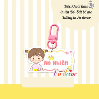 Móc khóa treo BALO IN TÊN BÉ VÀ SỐ BỐ MẸ theo yêu cầu cực dễ thương cho bé  DH