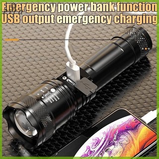 Ptfu Ánh Sáng Siêu Mạnh Có Thể Sạc Điện Thoại Di Động Đèn Pin Tuần Tra Ngoài Trời Tập Trung Zoom Chống Nước Độ Bền Mạnh Đèn Pin Mới