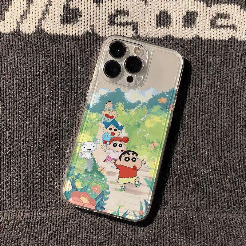 Ốp Lưng Điện Thoại Samsung Galaxy S24 S23 S22 S21 Plus Ultra S23FE S20FE S21FE J7 Prime A12 A03 A32 Dễ Thương Crayon Shinchan Anime Hoạt Hình Mềm Trong Suốt