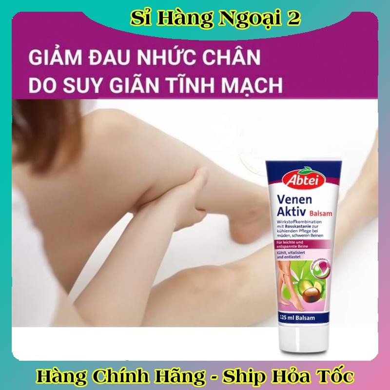 Kem Bôi giãn tĩnh mạch Abtei Venen Aktiv 125ML - Giảm suy giãn , bền vững thành mạch- Nội địa Đức date mới nhẩt