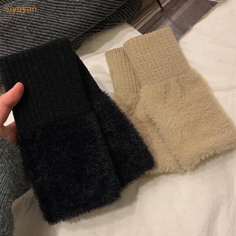 Siyuyan Thời Trang Chống Gió Ấm Áp Đi Xe Đạp Nửa Cánh Găng Tay Màn Hình Cảm Ứng Dành Cho Nữ VN