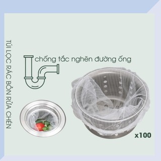 Combo 400 túi lọc rác bồn rửa bát, túi lưới chậu rửa bát tiện dụng