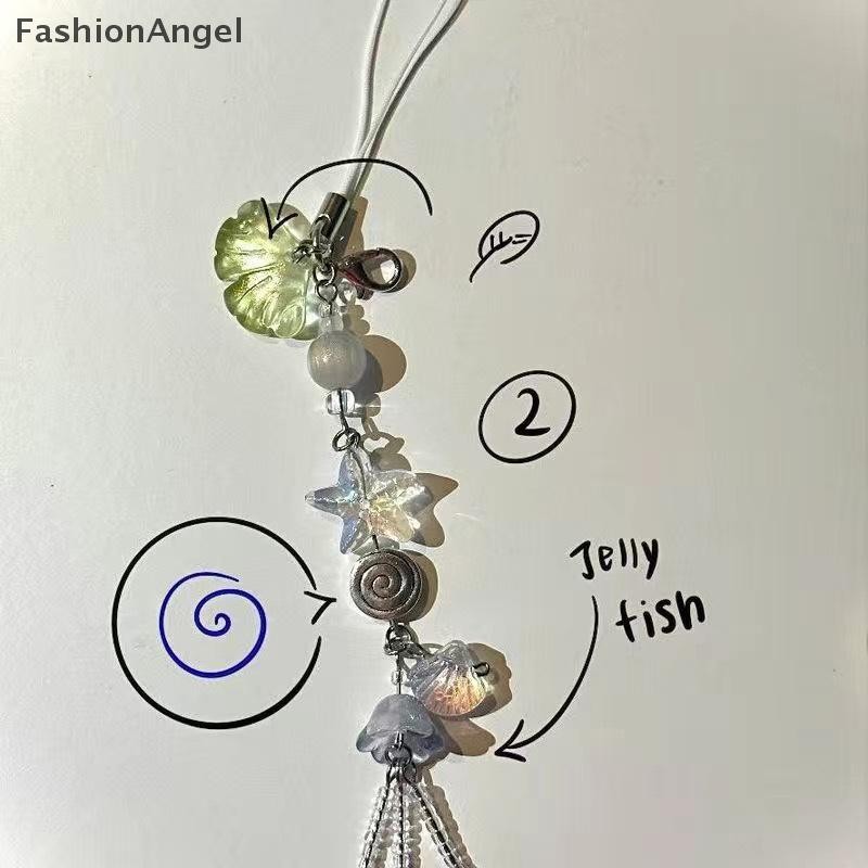 Fashionangel Điện thoại dễ thương Dây đeo quyến rũ Mùa hè Phong cách đại dương Thạch biển Mặt dây chuyền cá Dây đeo chìa khóa Cô gái Phụ nữ Túi móc khóa Keycord VN