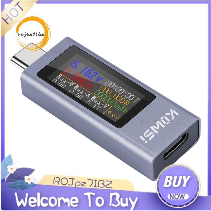 Đồng hồ đo công suất máy đo USB C KOWSI, Đồng hồ vạn năng kỹ thuật số với màn hình màu lớn, Máy kiểm tra điện áp và dòng điện để sạc và sạc dự phòng