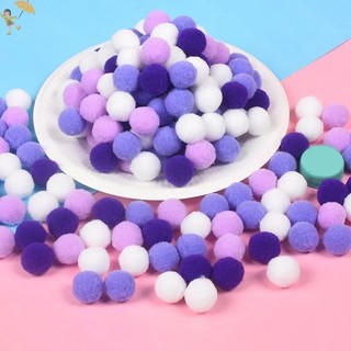 [GOU] 100 Cái / lốc Pompom Fluffy 10 Mm Coloful Sang Trọng Thủ Công DIY Trang Trí Băng Đô Quấn Tóc Chất Liệu Phụ Kiện VN