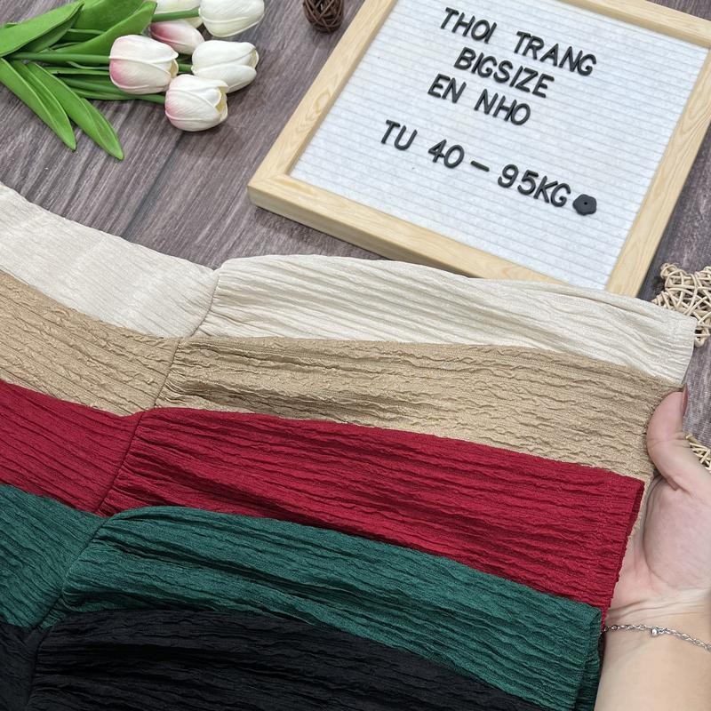 Thời Trang Bigsize - Váy Đầm Bigsize Thun Xốp Tay Dài Hot Hit Thiết Kế  40-95kg