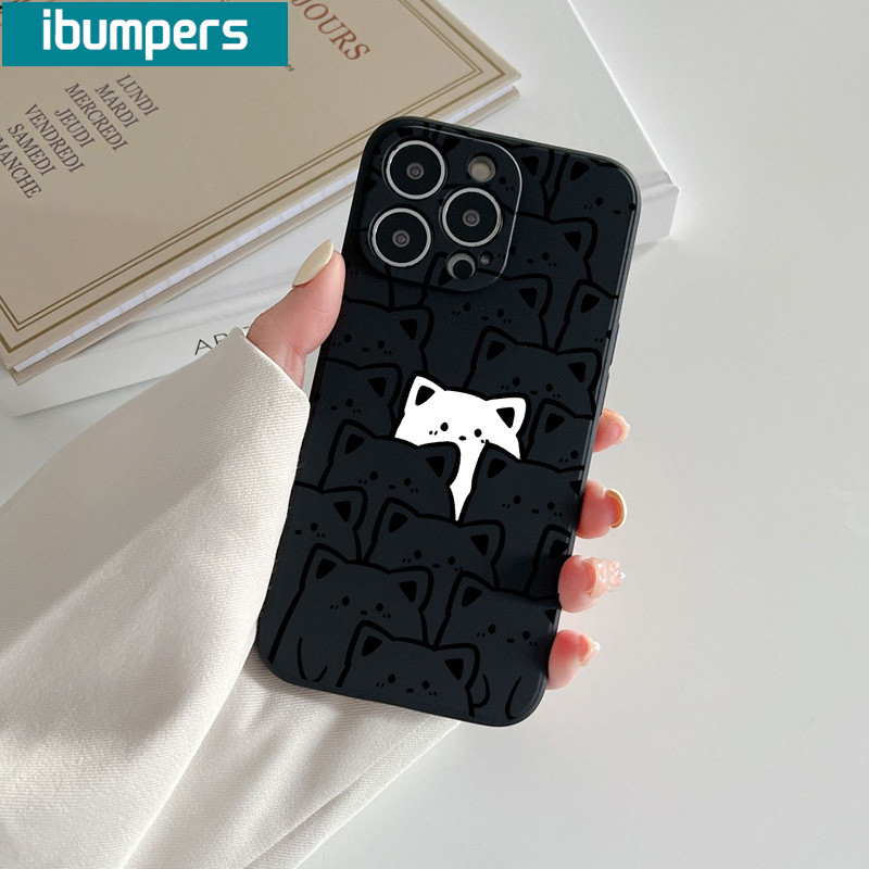 ibumpers Ốp lưng Iphone Cute Hài Hước Mèo In Hình Ốp Điện Thoại Mỏng Silicone Mềm Chống Bẩn Chống Sốc Cho Iphone 15 14 12 13 11 Pro Max IP 7 8 Plus Iphon X XS XR Xs Max