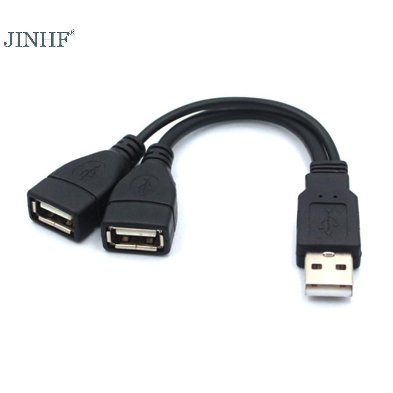 Jinhf USB 2.0 Bộ Chia Y Cáp 1 Nam Đến 2 Nữ Dây Nối Dài Bộ Chuyển Đổi Nguồn Điện Cho PC Xe Truyền Dữ Liệu Cáp Sạc HOT