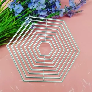 Sổ lưu niệm khuôn thép Carbon Khung lục giác nhiều lớp DIY Bản mẫu khắc kim loại dập tay