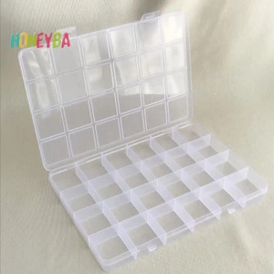 < Honeyba > Thiết Thực 24 Lưới Ngăn Nhựa Trong Suốt Hộp Bảo Quản Trang Sức Bông Tai Hạt Vít Hộp Đựng Màn Hình Hộp Đựng