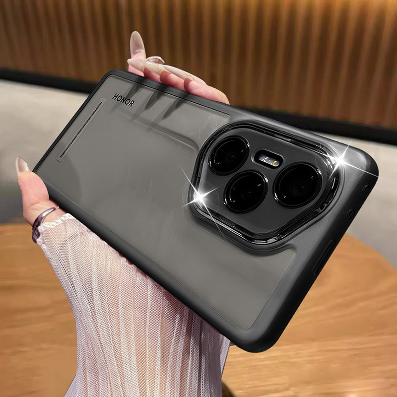 Dành Cho Honor 300 Pro 200 Smart 100 70 80 90 Lite 5G Matte Case Silicon Trong Suốt Bảo Vệ Ống Kính Máy Ảnh