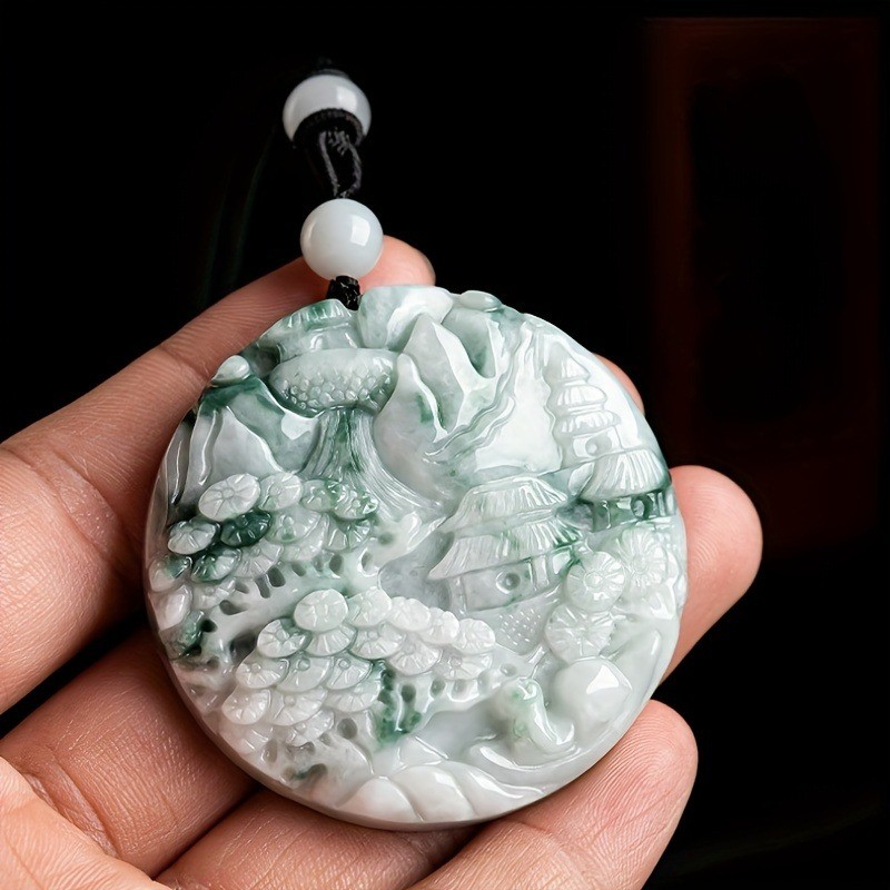 Mặt dây chuyền ngọc bích tự nhiên Mặt dây chuyền thời trang, Phụ kiện trang sức Unisex được chạm khắc bằng tay