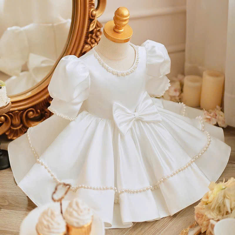 Váy Công Chúa Bé Gái , váy cho bé gái tay bèo đính kết ngọc trai sang trọng  ( mã 019 )