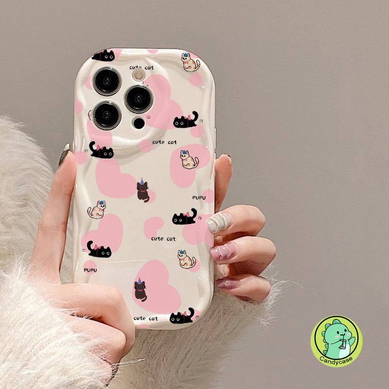 Ốp Điện Thoại Kem Cho Realme GT6 GT 6T GT3 GT2 GT Neo 6 5 240W 3T 2T Note 60 50 Q5 Q5i Q3 Q3i Q3T Q3S Pro Q2 Q X7 X 5G 4G Vỏ Bóng Hoạt Hình Dễ Thương Mèo Tình Yêu Mềm Mại Vỏ