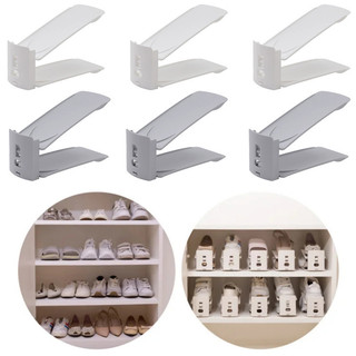 Tổ chức giày tiết kiệm không gian hai lớp có thể điều chỉnh thực tế Tổ chức đế giày màu trơn bền