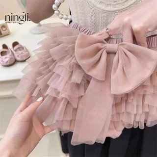 Bộ hai món váy và quần mùa hè cho bé gái, váy bánh cao cấp, bộ vest và quần ngắn dễ thương