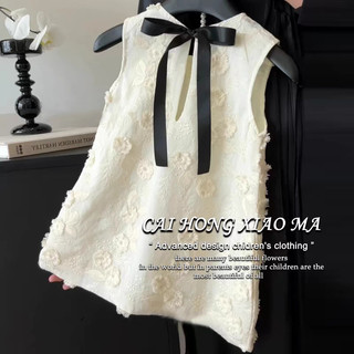 Quần áo trẻ em phong cách Trung Quốc mới, váy mùa hè cho bé gái, váy công chúa thêu nặng với nơ thời trang