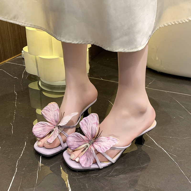 Khí Quyển Bướm Hoa Sandal Khóa Giày DIY Đi Biển Dép Phụ Kiện