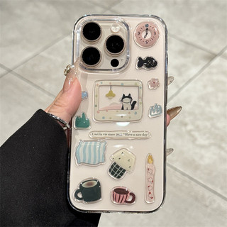 Miếng dán thả keo DIY tiên tiến Vỏ điện thoại PC trong suốt cho iPhone16 15 14 13 12 Pro Max chống sốc bảo vệ camera chống rơi bìa cứng