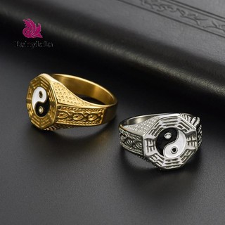 Nhẫn Âm Dương Thái Cực Cung Hoàng Đạo Qian Kun Bagua Nhẫn Ngón Tay Có Thể Điều Chỉnh May Mắn Món Quà Trang Sức Tốt Lành [MỚI]