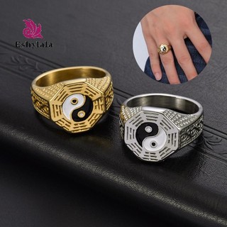 Nhẫn Âm Dương Thái Cực Cung Hoàng Đạo Qian Kun Bagua Nhẫn Ngón Tay Có Thể Điều Chỉnh May Mắn Món Quà Trang Sức Tốt Lành [MỚI]