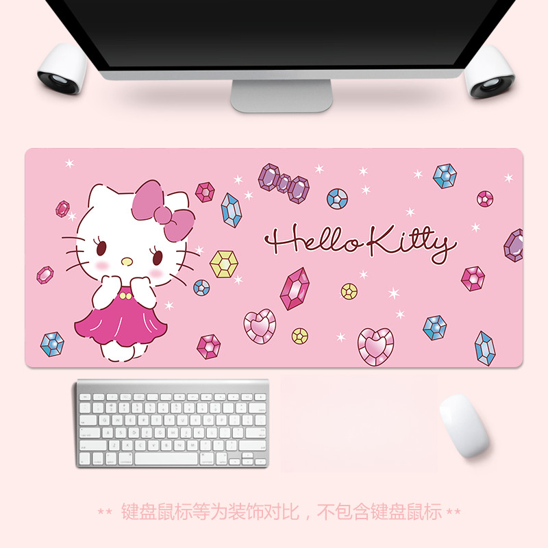 XXL Hellokitty Miếng Lót Chuột Bé Gái Hoạt Hình Dễ Thương Hello Kitty Để Bàn Thảm Tùy Chỉnh Cao Su Kawaii Bàn Phím Văn Phòng Miếng Lót