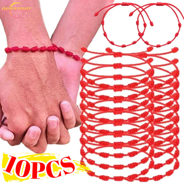 May Mắn 7 Nút Dây Đỏ Vòng Tay May Mắn Thu Hút Sự Giàu Có Bùa Hộ Mệnh Thành Công Anklets Vòng Tay Quà Tặng Cho Cặp Đôi Bạn Bè