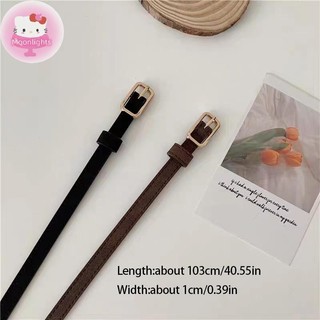 Moonlights Retro Pháp Thắt Lưng Da Nữ Unisex Thắt Lưng Khóa Sang Trọng Thắt Lưng Nữ Quần Jean Thắt Lưng Nam Thắt Lưng Mỏng Thắt Lưng EN