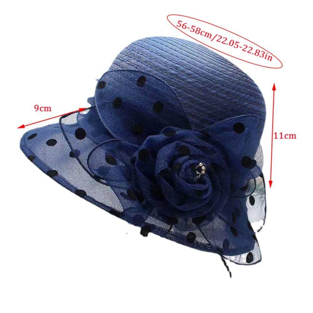 Mũ chống nắng SAMO chấm bi organza và màu trơn, bảo vệ da dưới nắng nóng