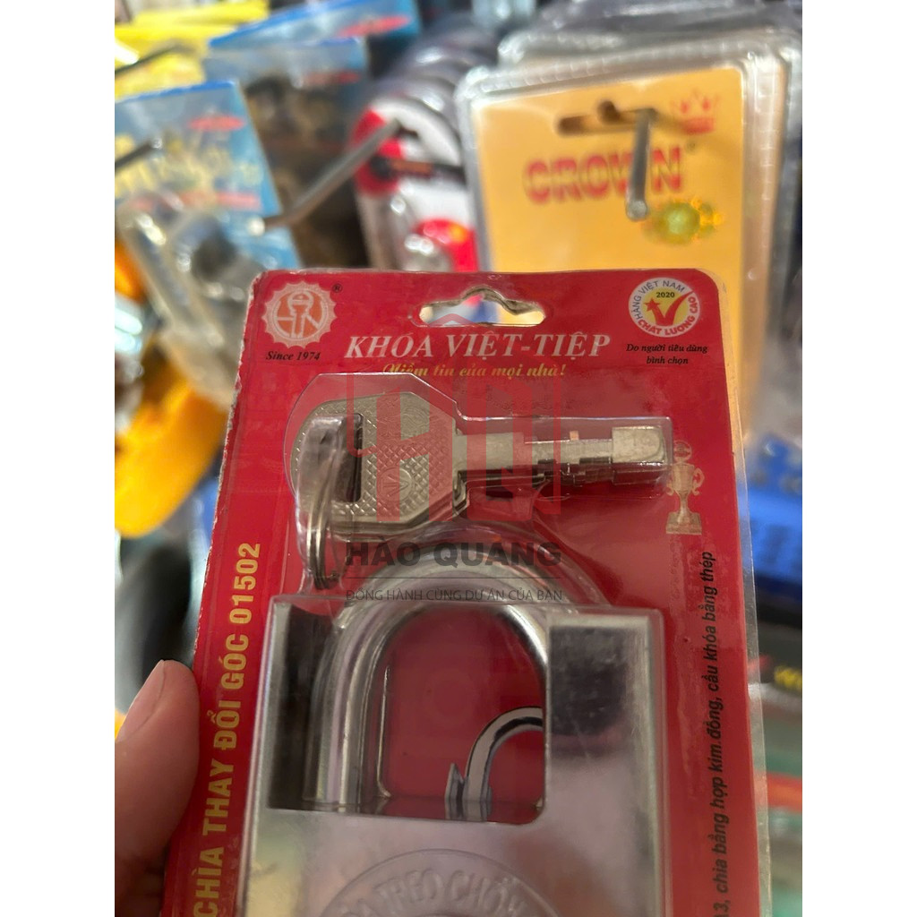Khóa Treo Việt Tiệp 01502 - Chống Cắt Gọng Thép, Bảo Mật Cao