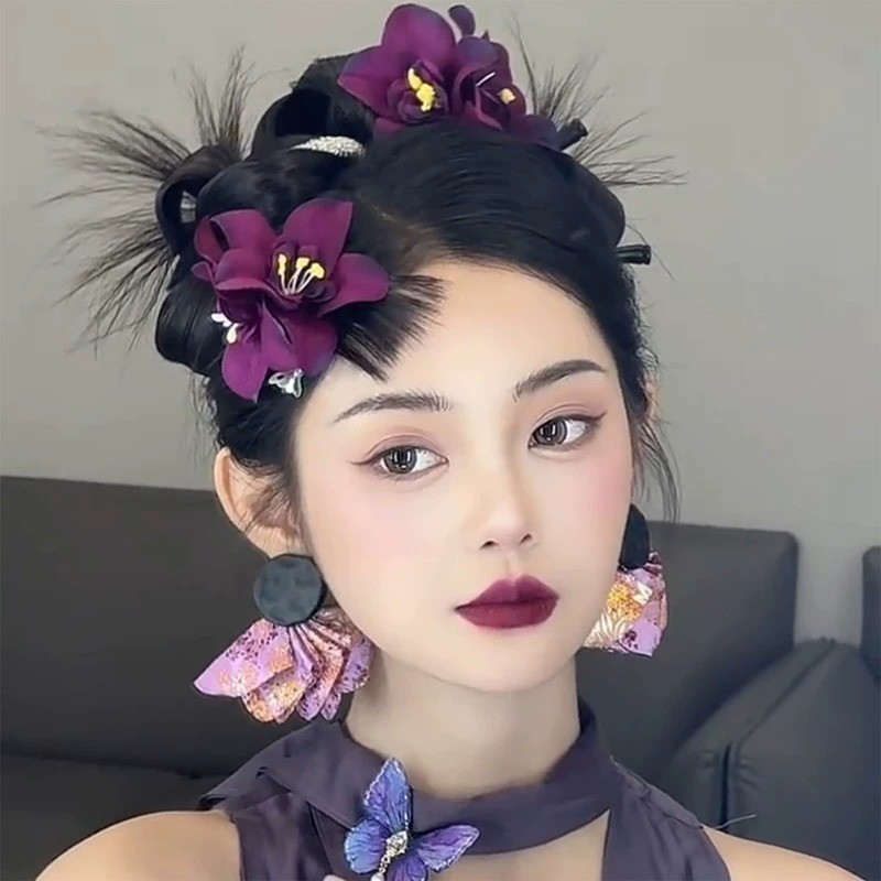Kẹp tóc Lily hai đầu - Kẹp bên bãi biển dành cho nữ - Phụ kiện tóc tươi - Kẹp tóc hoa mô phỏng phong cách Hàn Quốc - để hẹn hò, tiệc tùng - Sweet Girls Side Bangs Barrettes