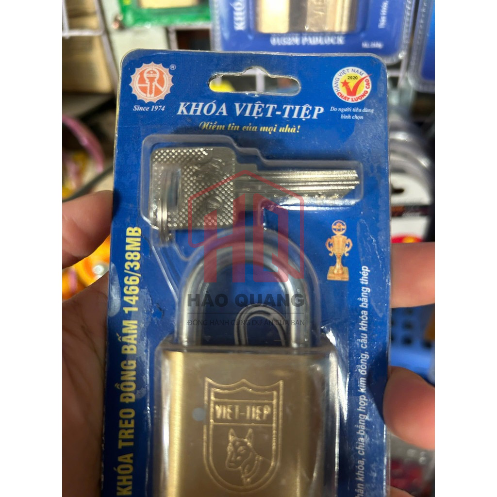 Khóa Treo Việt Tiệp 4P 1466/38M Bằng Đồng Cao Cấp – Màu Vàng Sang Trọng, Chống Gỉ