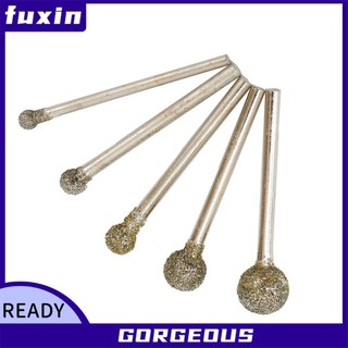 [Fuxin] Bộ 5 mũi khoan bi tròn kim cương để khoan khắc