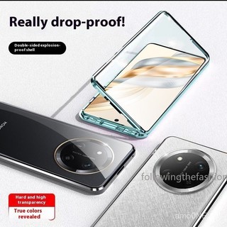 Ốp lưng cho Honor X9c 5G Honor X9C, Honor X9c, X9 c, X 9c 4G 5G 2024, ốp điện thoại 360 °     Vỏ bảo vệ ống kính camera bằng kính cường lực HD chống sốc từ tính kim loại