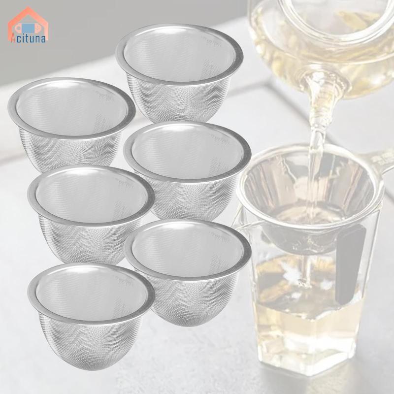 Acutuna 6 Miếng Máy Pha Trà -Mesh -Sifter Lá Rời Sàng Có Thể Tái Sử Dụng Giỏ Đa Năng Giỏ Trà Cho Văn Phòng Gia Đình Ấm Trà Cà Phê