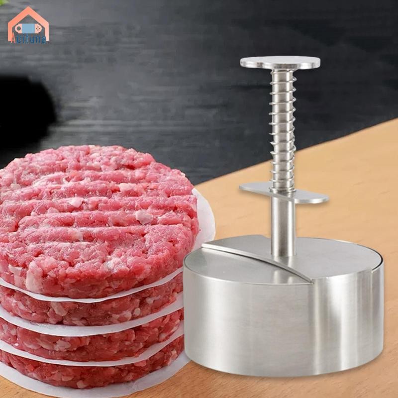Acutuna Thép không gỉ Burger Press Smooth Hướng dẫn sử dụng chuyên nghiệp Patty Khuôn làm bánh sandwich Nấu thịt nướng Thịt nướng tự chế Bít tết thịt