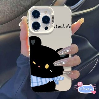 Ốp điện thoại hình mèo hoạt hình dễ thương cho iPhone 13 12 Mini Pro Max Vỏ bảo vệ ống kính Vỏ chống sốc