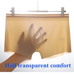 Màu Trơn Nam Ice Silk Quần Lót Liền Mạch Nhẹ U lồi Túi Thoải Mái Thanh Niên Boxer Quần Đùi Nhanh Khô Nam 3058-PJ