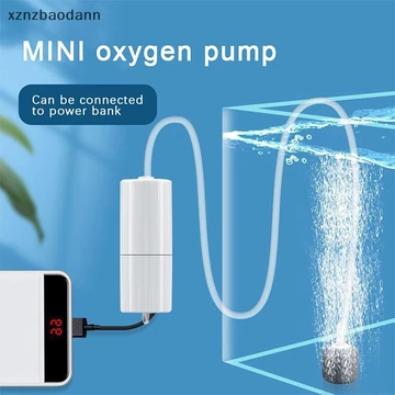 [XZNZVV] Máy bơm không khí oxy bể cá USB Máy nén khí im lặng Máy sục khí cầm tay Máy tạo oxy nhỏ Phụ kiện bể cá 5V 1W IKFG