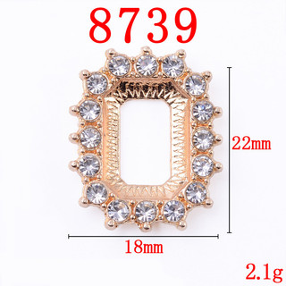 10 chiếc phụ kiện hợp kim tự làm handmade hình chữ nhật thủy tinh pha lê hoa tấm phụ kiện tóc