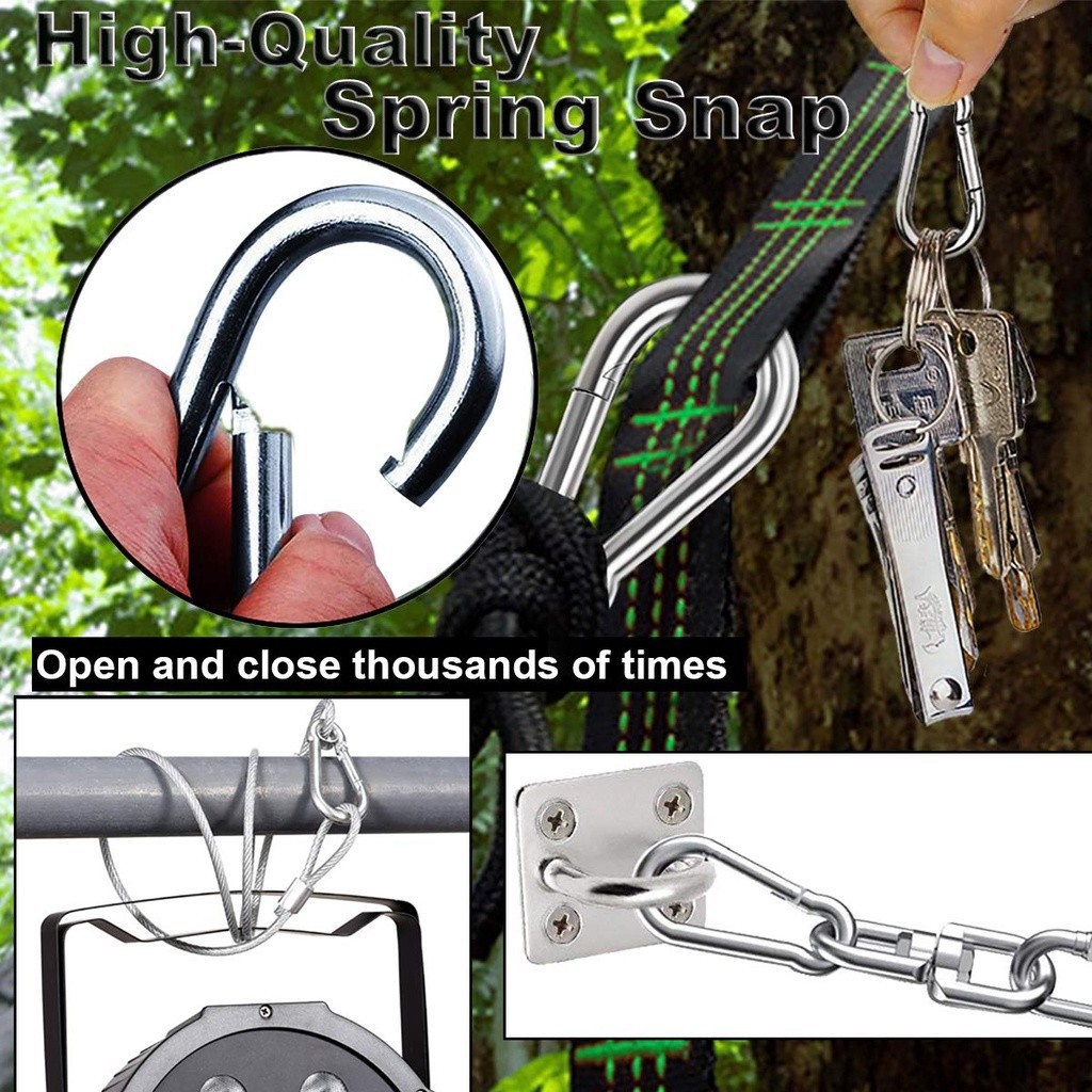 Set 10 Móc Khóa Carabiner Chữ D Mini Bằng Hợp Kim Nhôm Tiện Dụng Khi Đi Cắm Trại FE123
