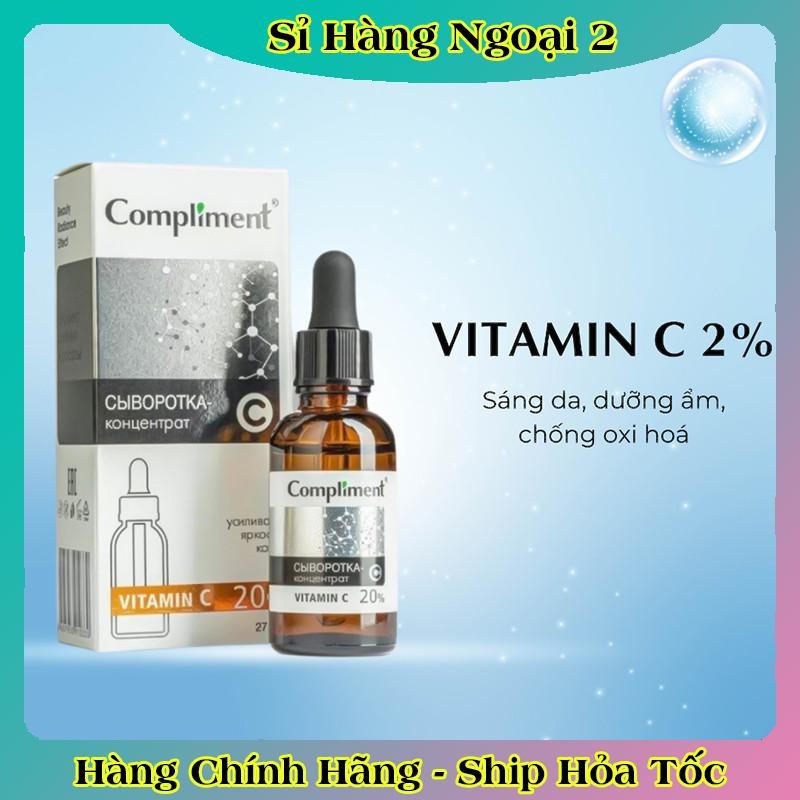 Serum Compliment 20% Vitamin C dưỡng trắng, mờ thâm, căng bóng da 27ml của Nga