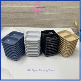 Combo 5 Khay Nước Chấm 2 Ngăn 9x7cm Nhựa Melamine Nhiều Màu – Phương Trang